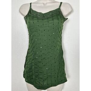 VTG Self Esteem Women’s Sz S Y2K Cottagecore Sequin Lace Camisole Fairy feminine